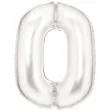 balon foliowy cyfra 0 satynowy bialy amscan 34 dgt