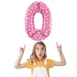 balon foliowy cyfra 0 serduszka rozowy jix 18 dgt