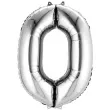 balon foliowy cyfra 0 srebrny amscan 24 dgt