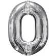 balon foliowy cyfra 0 srebrny amscan 26 dgt