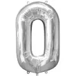 balon foliowy cyfra 0 srebrny amscan 34 dgt