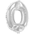 balon foliowy cyfra 0 srebrny oem 16 dgt