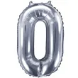 balon foliowy cyfra 0 srebrny partydeco 14 dgt