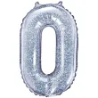 balon foliowy cyfra 0 srebrny partydeco 14 dgt