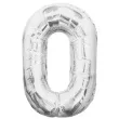 balon foliowy cyfra 0 srebrny uniqie 34 dgt
