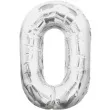 balon foliowy cyfra 0 srebrny unique 34 dgt