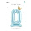 balon foliowy cyfra 0 stojaca blekitny partydeco 33 dgt