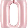 balon foliowy cyfra 0 stojaca rozowy partydeco 33 dgt