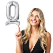 balon foliowy cyfra 0 stojaca srebrny godan 15 dgt
