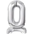 balon foliowy cyfra 0 stojaca srebrny godan 15 dgt