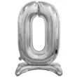 balon foliowy cyfra 0 stojaca srebrny godan 29 dgt