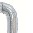 balon foliowy cyfra 0 stojaca srebrny holograficzny godan 28 dgt
