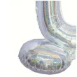 balon foliowy cyfra 0 stojaca srebrny holograficzny godan 28 dgt