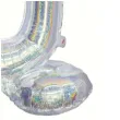 balon foliowy cyfra 0 stojaca srebrny holograficzny godan 28 dgt