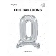 balon foliowy cyfra 0 stojaca srebrny partydeco 27 shp