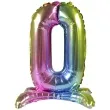 balon foliowy cyfra 0 stojaca teczowa arpex 16 dgt