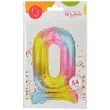 balon foliowy cyfra 0 stojaca teczowa arpex 16 dgt