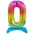 balon foliowy cyfra 0 stojaca teczowy godan 29 dgt