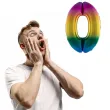 balon foliowy cyfra 0 teczowy funny fashion 40 dgt