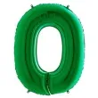 balon foliowy cyfra 0 zielony grabo 40 dgt