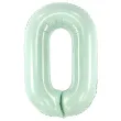 balon foliowy cyfra 0 zielony partydeco 34 dgt