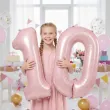 balon foliowy cyfra 1 dekoracja na urodziny rozowy matowy 34 dgt