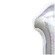 balon foliowy cyfra 1 holograficzna srebrna partypal 40 dgt