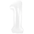 balon foliowy cyfra 1 metaliczny mat bialy folat 34 dgt