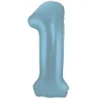 balon foliowy cyfra 1 metaliczny mat niebieski pastelowy folat 34 dgt