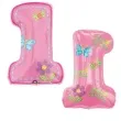 balon foliowy cyfra 1 motylki rozowy amscan 28 dgt