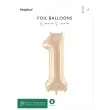 balon foliowy cyfra 1 pastel bezowy partydeco 34 dgt