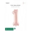 balon foliowy cyfra 1 pastel rozowy jasny partydeco 34 dgt