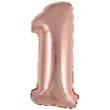 balon foliowy cyfra 1 rozowe zloto 15 dgt