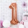 balon foliowy cyfra 1 rozowe zloto partydeco 34 dgt