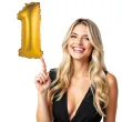 balon foliowy cyfra 1 satynowa zloty godan 14 dgt