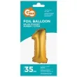 balon foliowy cyfra 1 satynowa zloty godan 14 dgt