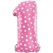 balon foliowy cyfra 1 serduszka rozowy jix 18 dgt