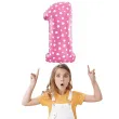 balon foliowy cyfra 1 serduszka rozowy jix 18 dgt