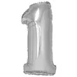 balon foliowy cyfra 1 srebrny godan 14 dgt