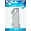 balon foliowy cyfra 1 srebrny godan 34 dgt