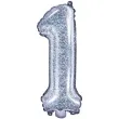 balon foliowy cyfra 1 srebrny partydeco 14 dgt