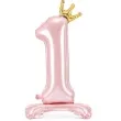 balon foliowy cyfra 1 stojaca rozowy partydeco 33 dgt