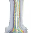 balon foliowy cyfra 1 stojaca srebrny holograficzny godan 28 dgt
