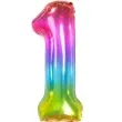 balon foliowy cyfra 1 yummy gummy rainbow teczowy folat 34 dgt