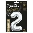 balon foliowy cyfra 2 beauty charm srebrny godan 33 dgt