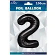 balon foliowy cyfra 2 czarny partypal 39 dgt