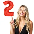 balon foliowy cyfra 2 czerwony funny fashion 40 dgt