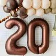 balon foliowy cyfra 2 dekoracja na urodziny brazowy matowy 34 dgt
