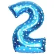 balon foliowy cyfra 2 gwiazdki niebieski oem 16 dgt