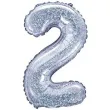 balon foliowy cyfra 2 holo srebrny partydeco 14 dgt